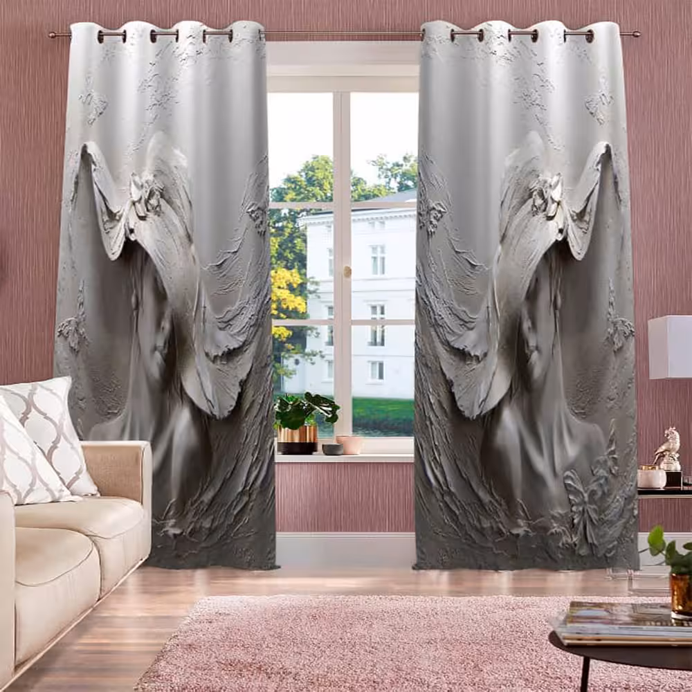 پرده پانچی کد 20 (طرح نقاشی زن)