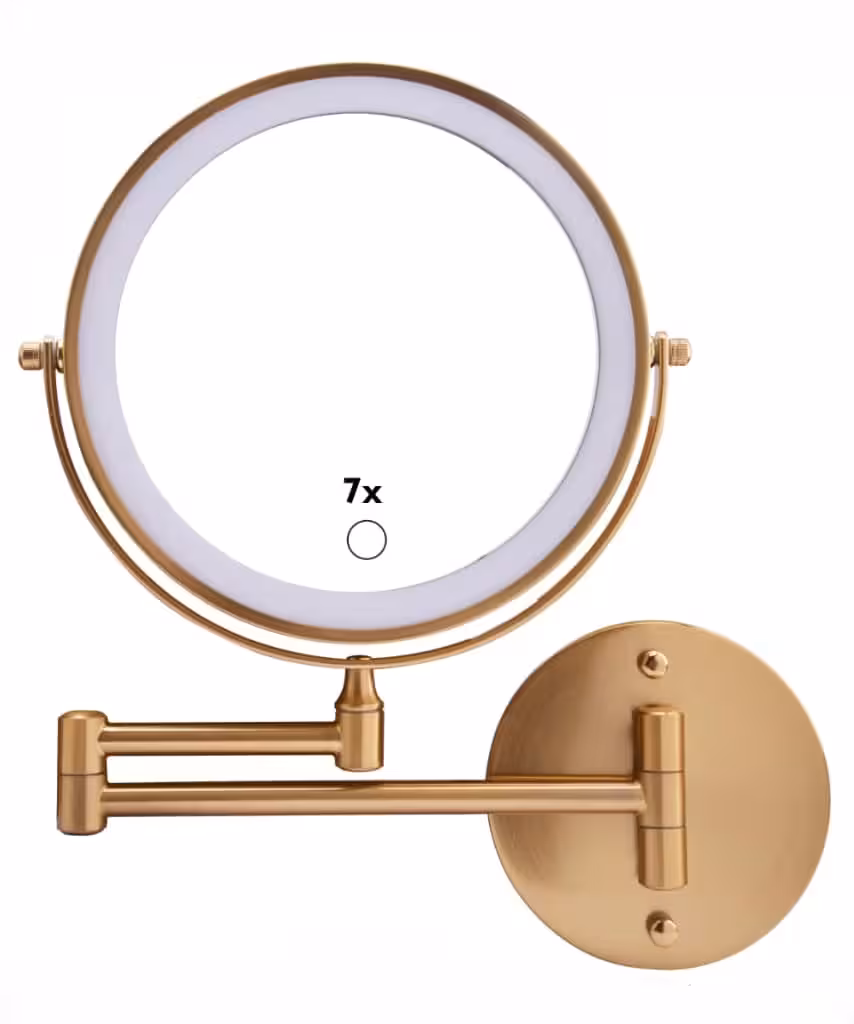 آینه دیواری بازویی (هتلی) رینگ لایت دار با بزرگنمایی 7x