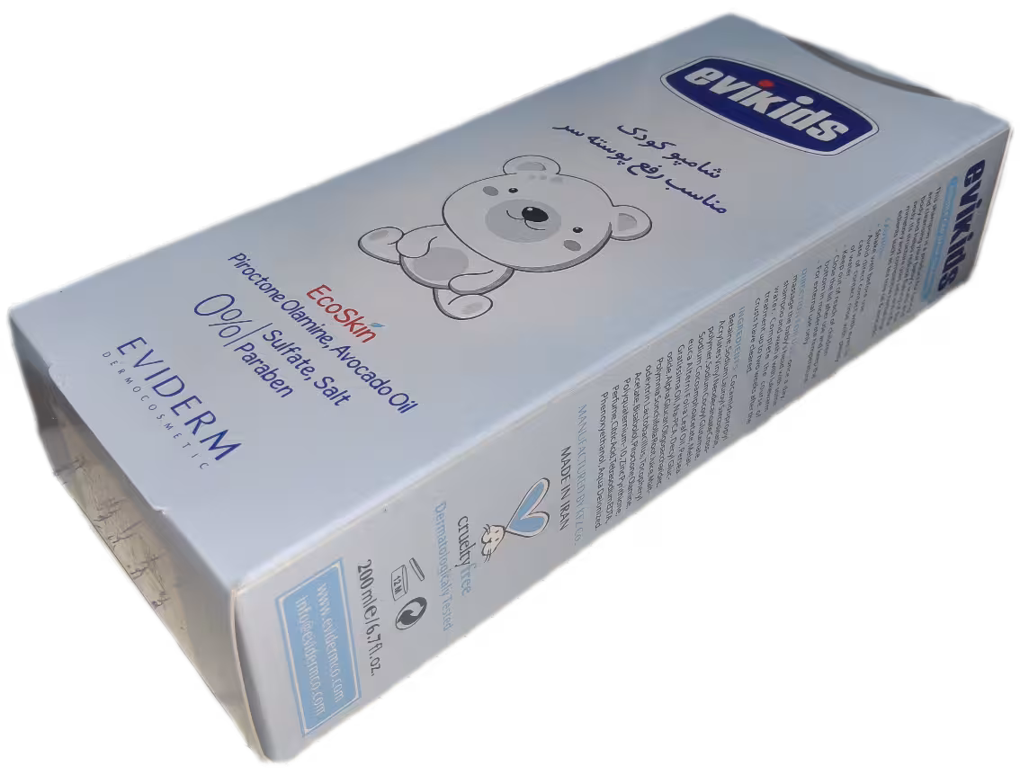شامپو کودک مناسب رفع پوسته سر کرادل کپ برند اوی کیدز EVIKIDS CRADLE CAP