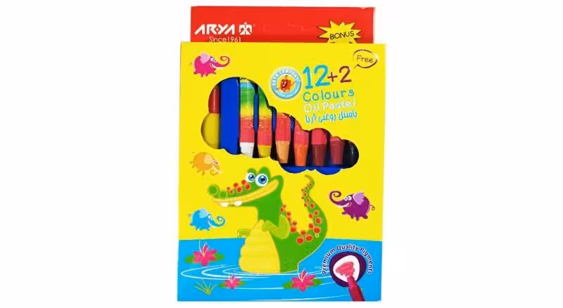 پاستل روغنی 2 12 رنگ آریا