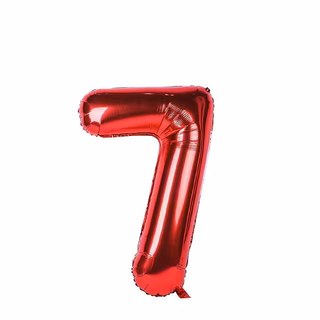 بادکنک فویلی عدد 7 قرمز 32 اینچی