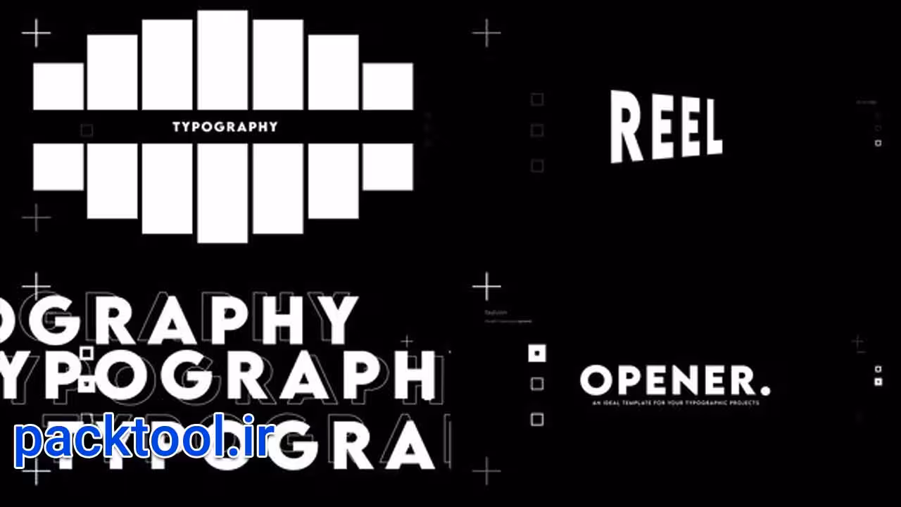 دانلود پروژه آماده پریمیر پرو وله تایپوگرافی Typo Text Opener - پک تول