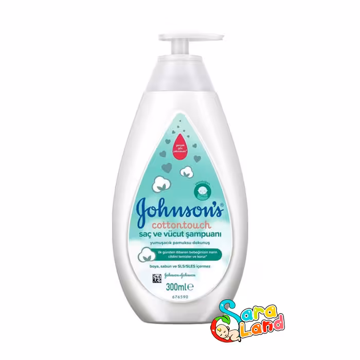 شامپو سر و بدن کودک جانسون مدل Cotton Touch حجم 300 میلی لیتر