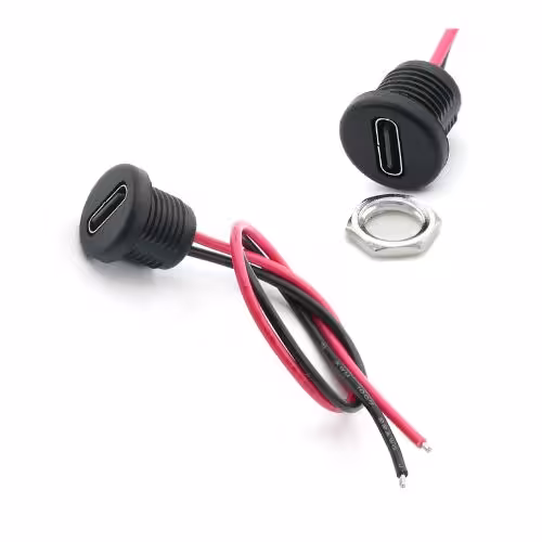 کانکتور مادگی تایپ سی C سیم دار مهره خور