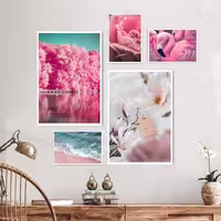 تابلو چند تکه تم صورتی کد RKN-1268