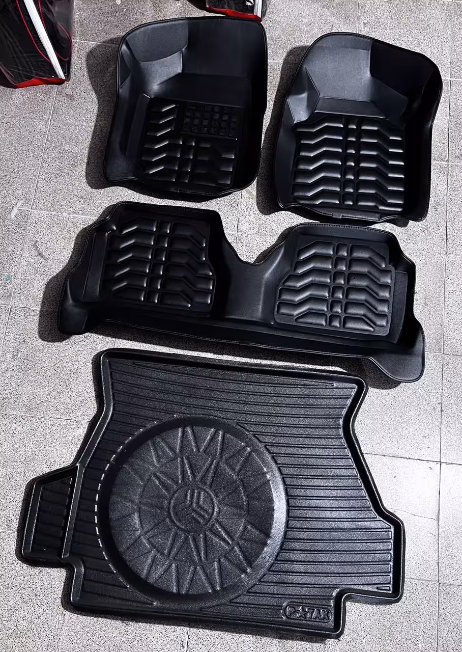 کفپوش سایناپنج بعدی چرم درجه1ضدخش پشت نانوضدآب نرم قابل انعطاف همراه باکفپوش صندوق-مناسب سایناsوساینا