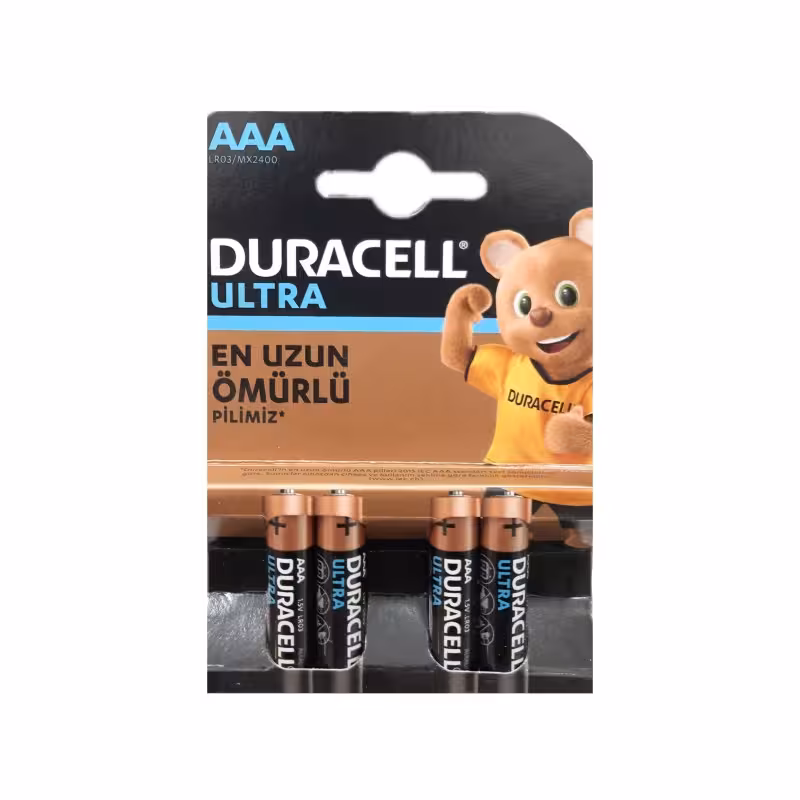 باتری نیم‌قلمی آلکالاین دوراسل مدل LR03 بسته 4 عددی