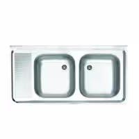 سینک پرسی دو لگن استیل البرز مدل ساحل 0.5*60*100 روکار