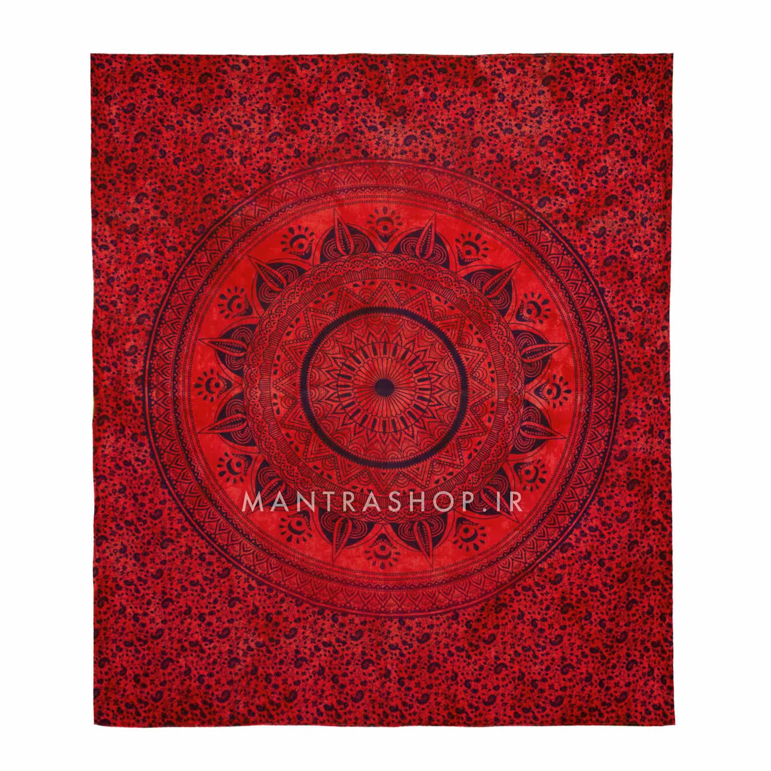 بکدراپ تپستری هندی طرح ماندالا قرمز (روتختی دو نفره) کد 415