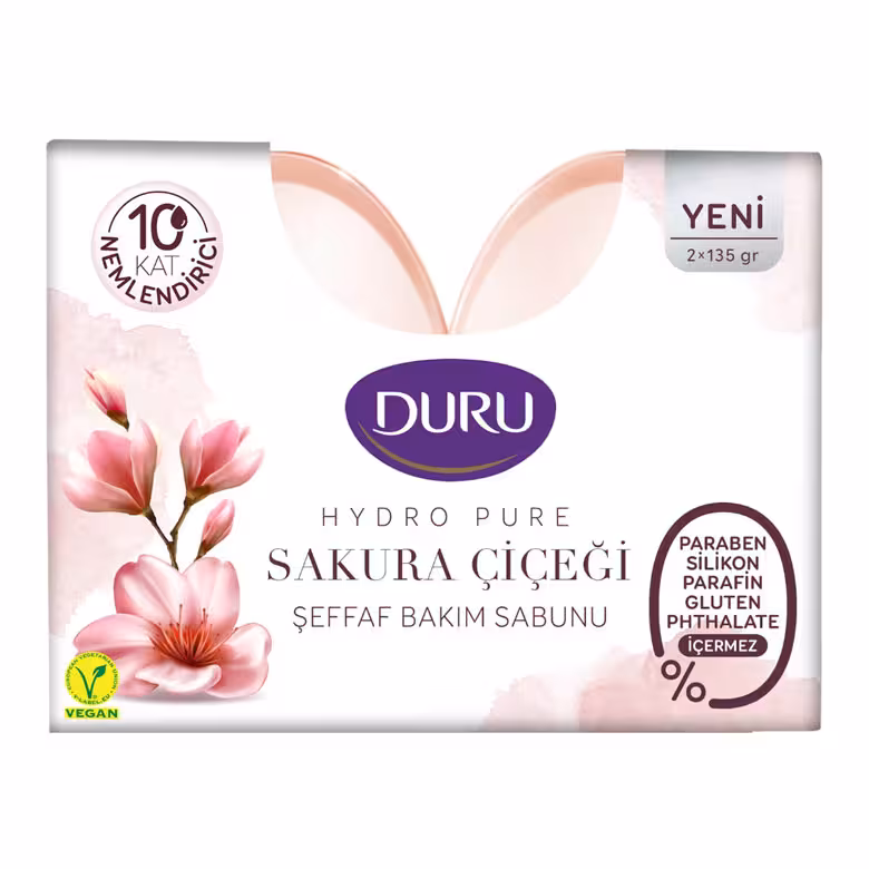 صابون آبرسان دورو DURU حاوی عصاره شکوفه گیلاس بسته 2 عددی