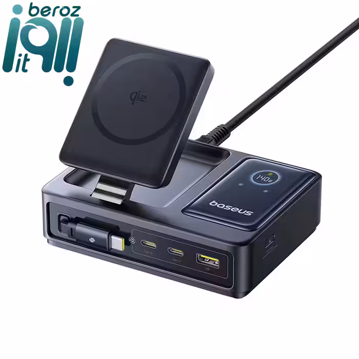 شارژر وایرلس و هاب Baseus Nomos Qi2 «گارانتی – ارسال فوری»