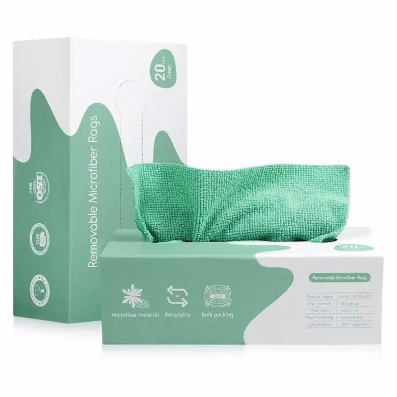 دستمال تنظیف جعبه ای رنگ سبز