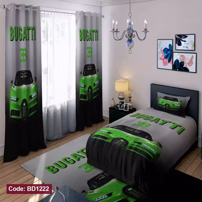 پرده پانچی مخمل چاپی پسرانه کد 1222