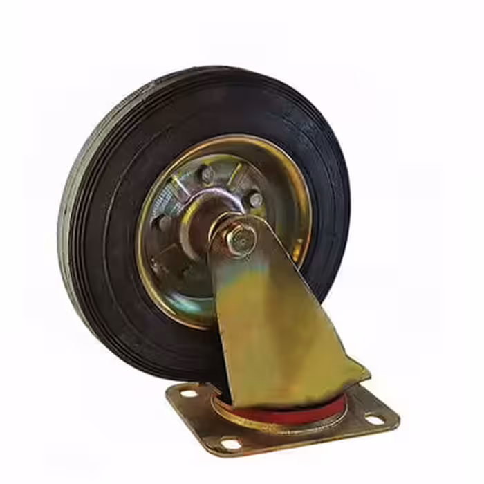 چرخ زباله ای فلزی گردان ترمزدار قطر 200 میلی متر