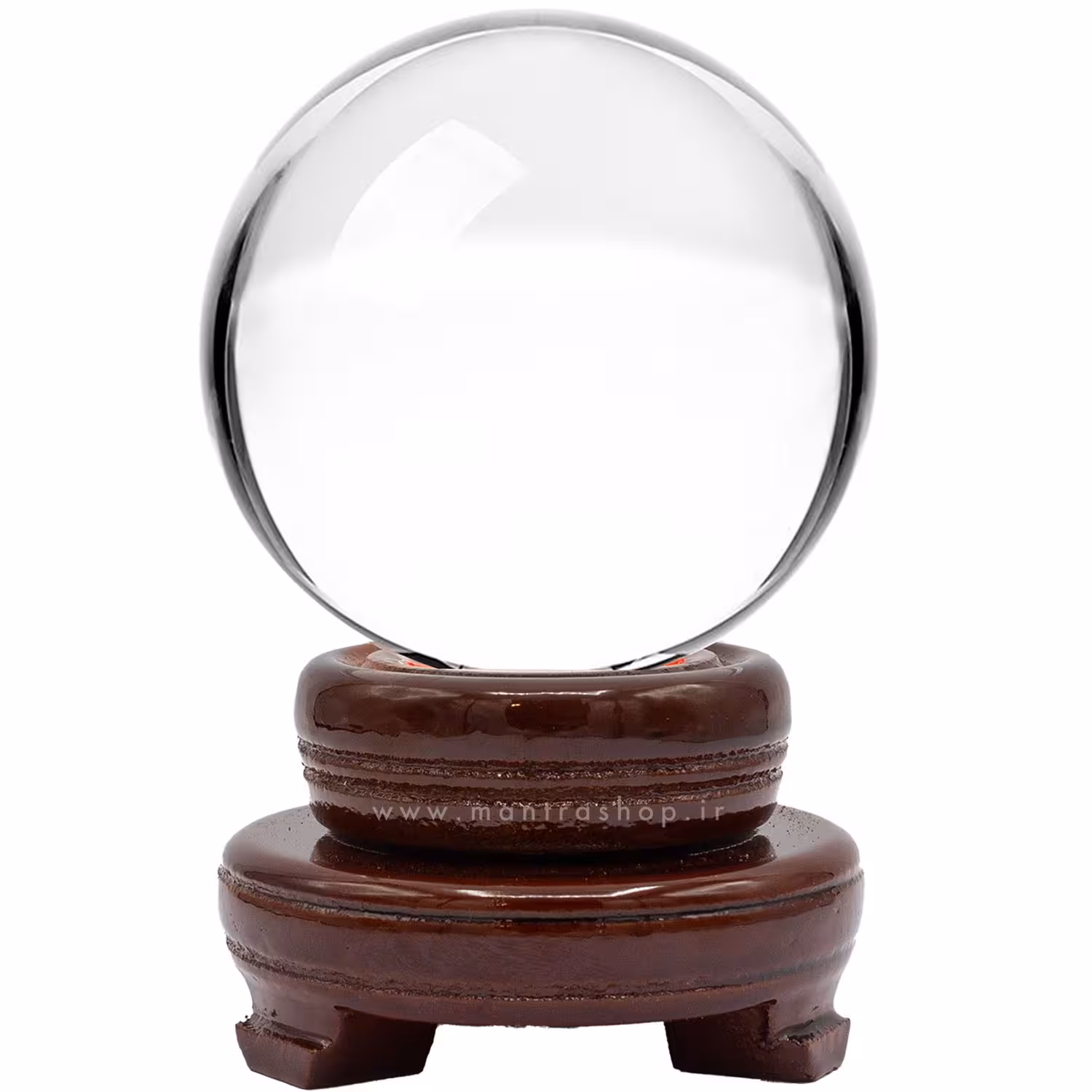 گوی کریستال K9 شفاف همراه با پایه چوبی – قطر 120 میلیمتر