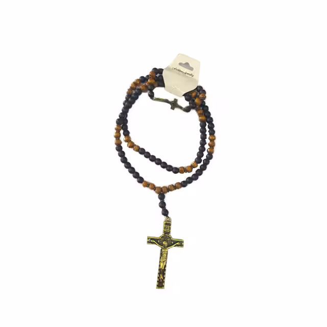 ست دستبند و گردنبند طرح صلیب برنزی