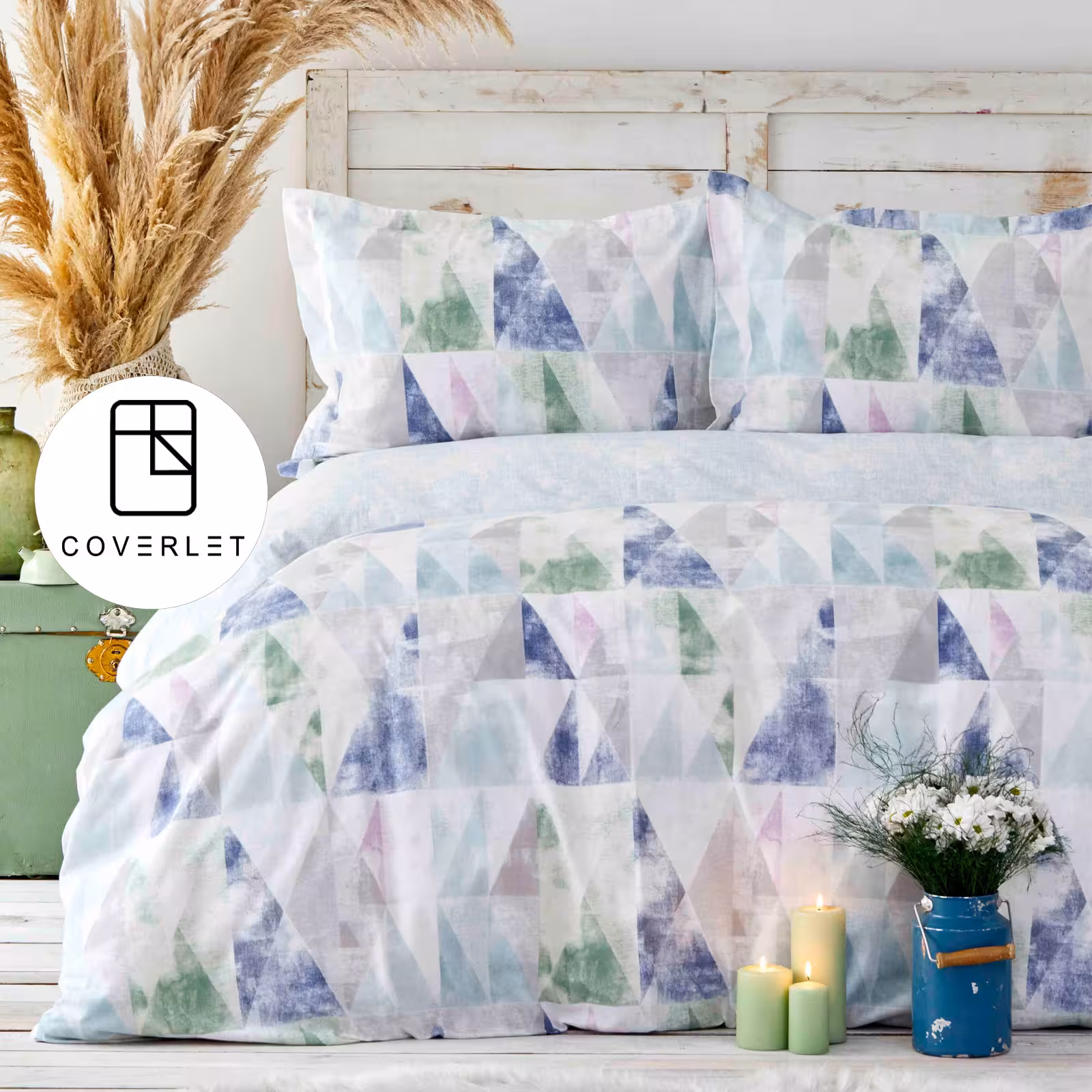 روتختی هندسی کاوری دونفره مدل Colorido Lila