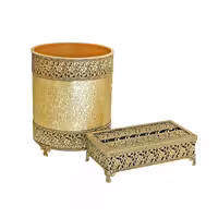 ست سطل و جای دستمال کاغذی دیانا طلایی