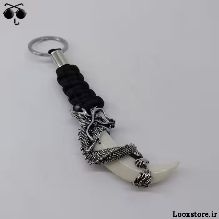 جاکلیدی طرح اژدها و عاج فیل بافت