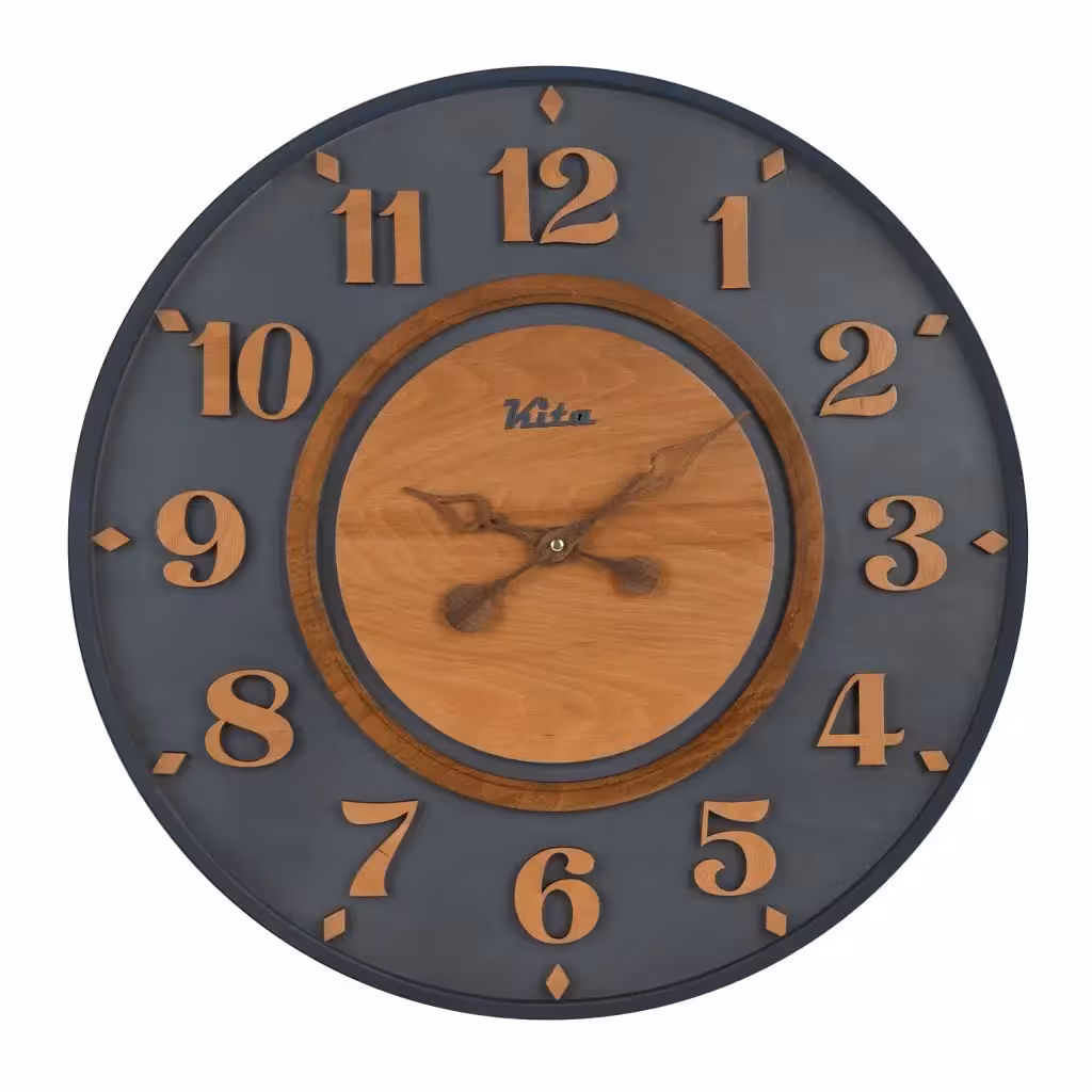 ساعت دیواری چوب و فلز کد CKn631um
