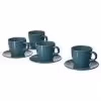 فنجان نعلبکی 250cc مدل IKEA FARGKLAR 404.818.27 فیروزه ای تیره