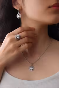 نیمست ایتالیایی جواهری نقره کد 00593