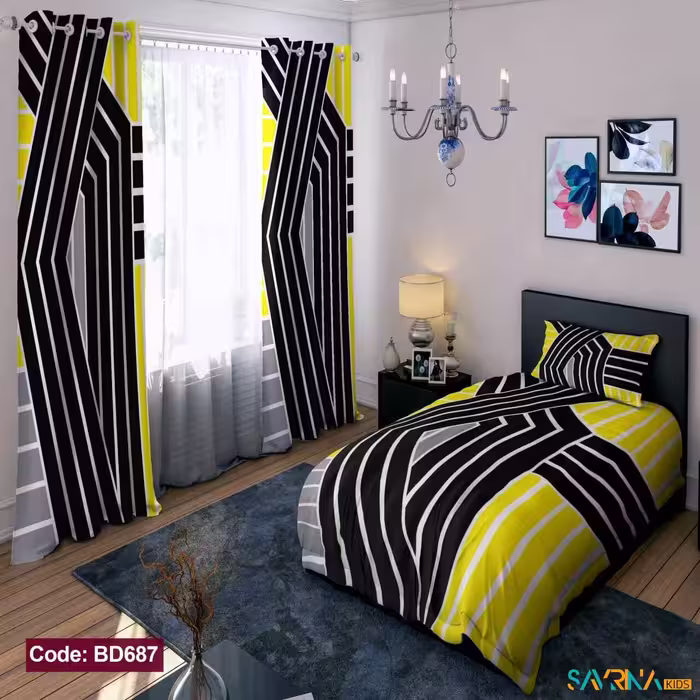 ست اتاق خواب طرح راه راه کد BD687