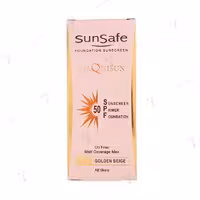 ضد آفتاب کرم پودری سان سیف spf 50 فاقد چربی بژ طلایی 40 گرمی