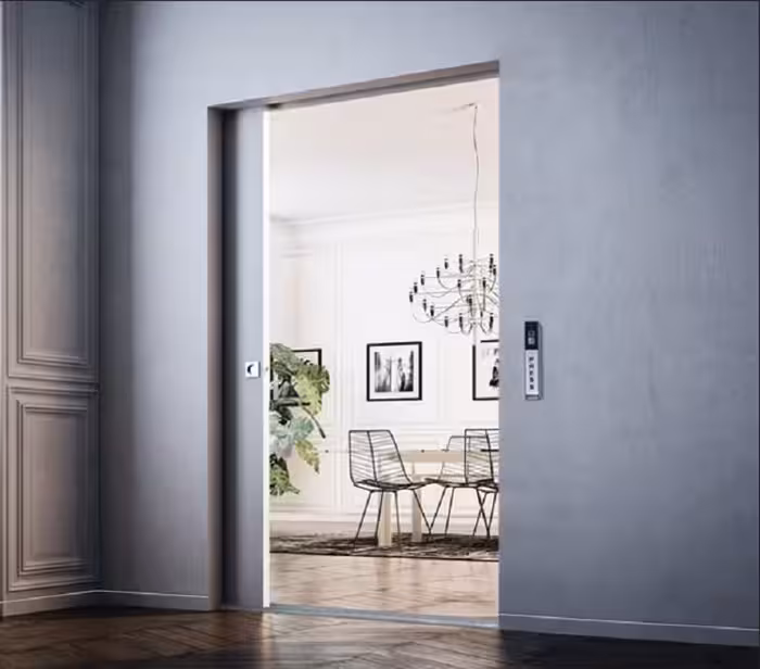 مکانیزم تاپ لاین ترکیبی برقی EW1 تک درب چوبی ساختمانی حداکثر عرض هر درب 120 سانتی متر فانتونی کد K090