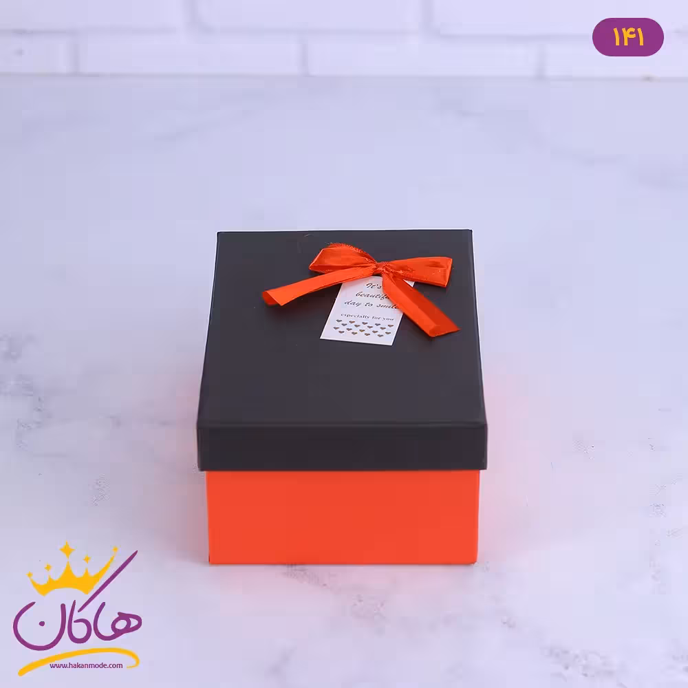 جعبه هدیه قرمز مشکی ساده | 4-141