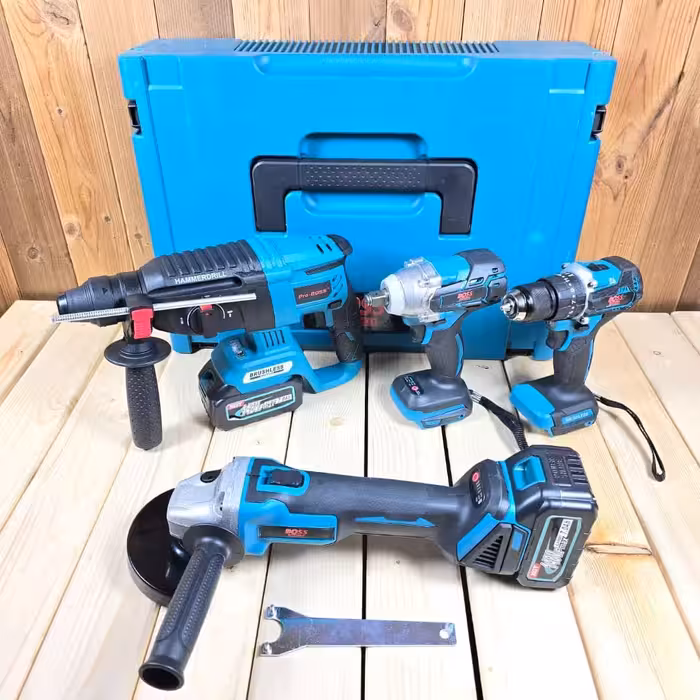 کیت ابزار 4 عددی شارژی براشلس 148 ولت باس مدلkit_4H