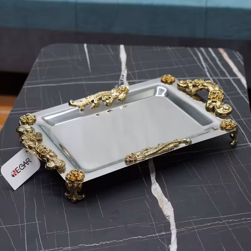 سینی استیل نگار مدل گلستان کد420