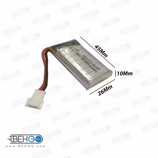 باتری هندزفری بلوتوث باطری لیتیومی ظرفیت 3.7V 650mAh مدل 802540P