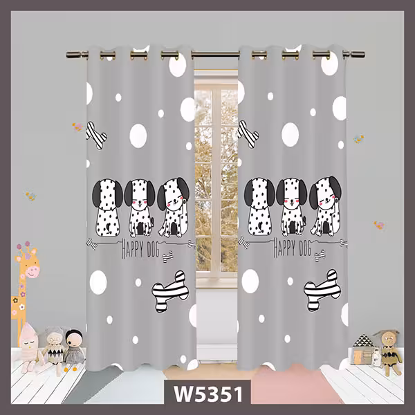 پرده کودک سگ های خالخالی کد W5351