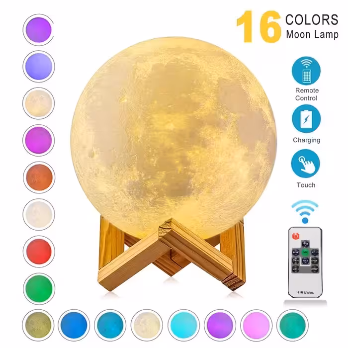 آباژور رومیزی طرح کره ماه کد M7