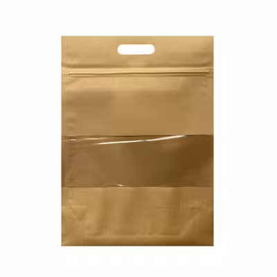   پاکت بسته بندی کرافت مدل زیپ دار پنجره ای 34.25 مجموعه 10 عددی