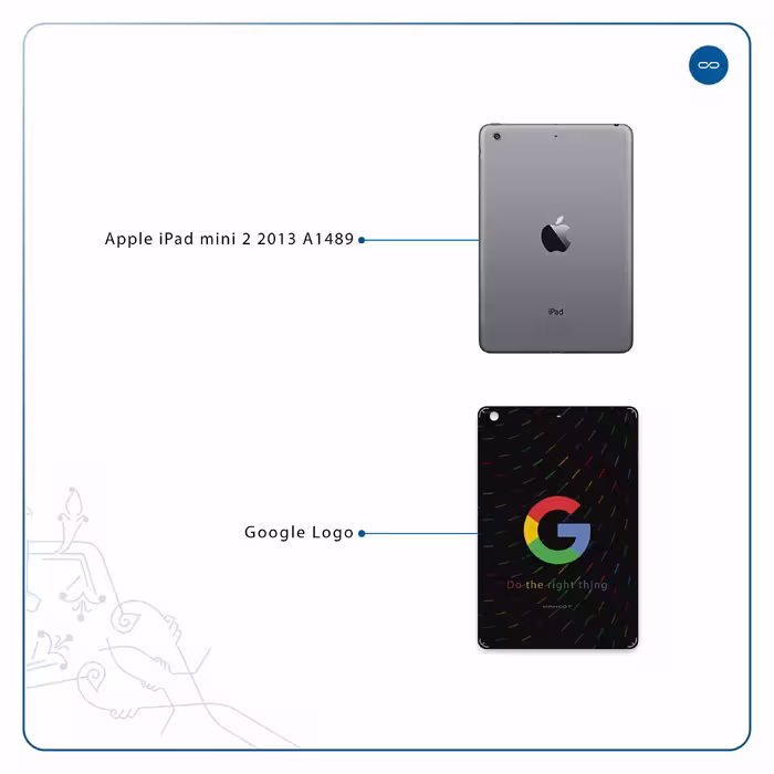 برچسب پوششی ماهوت مدل Google-Logo مناسب برای تبلت اپل iPad mini 2 2013 A1489
