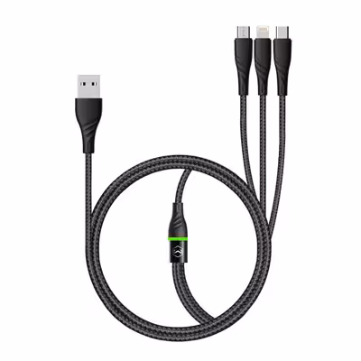 کابل تبدیل USB به USB-C /لایتنینگ /MicroUSB مک دودو مدل CA-6 v4.5.1 طول 1.2 متر