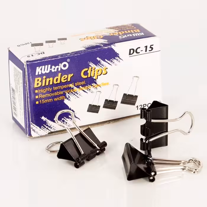 گیره کاغذ کی دبلیو تریو مدل 15 mil بسته 12 عددی