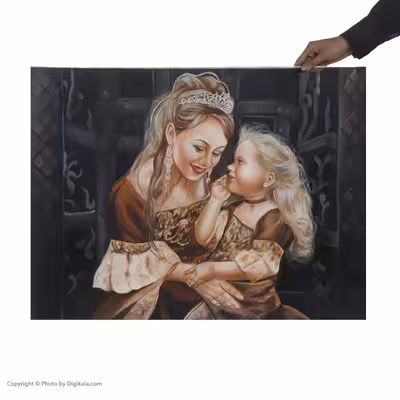 تابلو نقاشی رنگ روغن مدل مادر و کودک کد 4