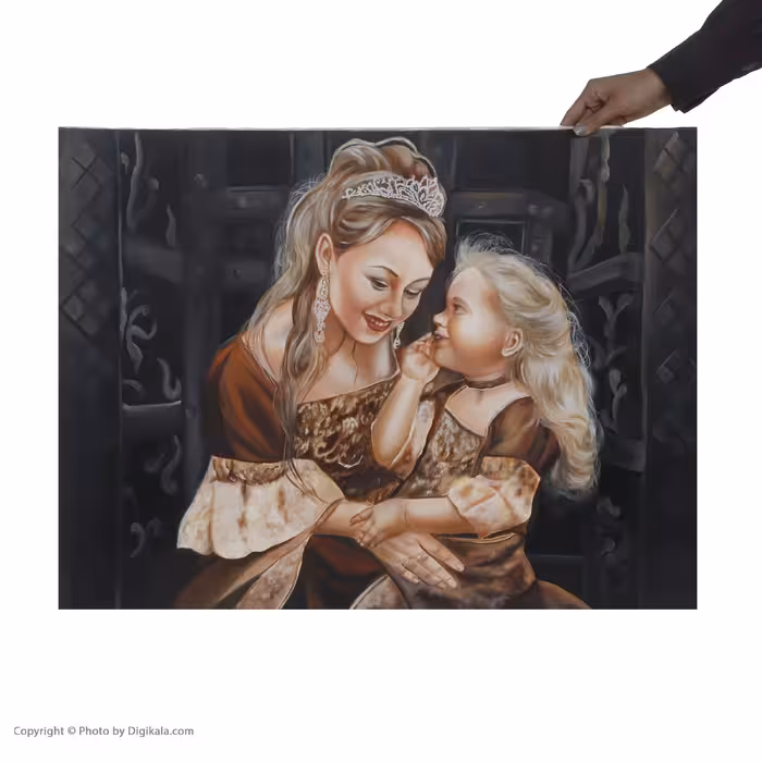 تابلو نقاشی رنگ روغن مدل مادر و کودک کد 4