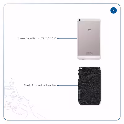برچسب پوششی ماهوت مدل Black-Crocodile-Leather مناسب برای تبلت هوآوی Mediapad T1 7.0 2015