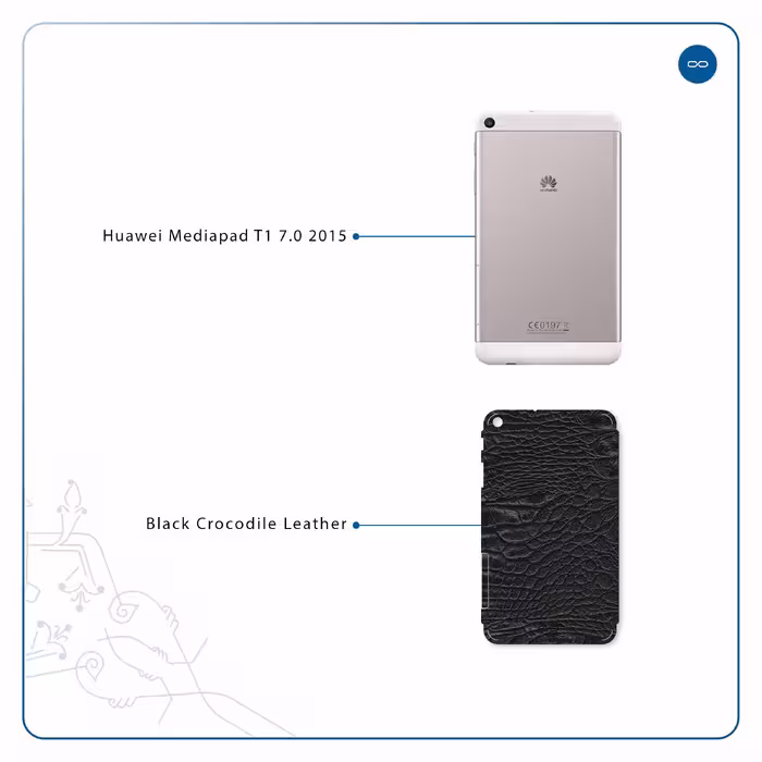 برچسب پوششی ماهوت مدل Black-Crocodile-Leather مناسب برای تبلت هوآوی Mediapad T1 7.0 2015