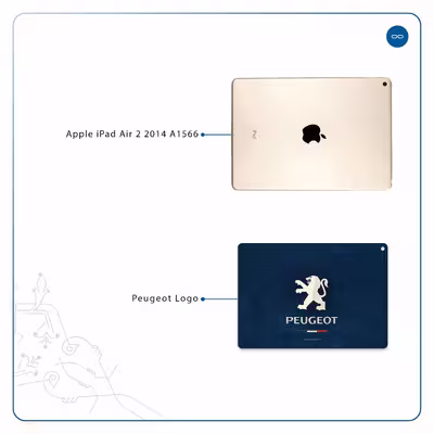 برچسب پوششی ماهوت مدل Peugeot-Logo مناسب برای تبلت اپل iPad Air 2 2014 A1566