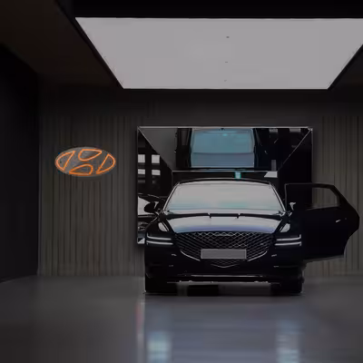 چراغ دیواری نئون دیزاین طرح Hyundai_ORG