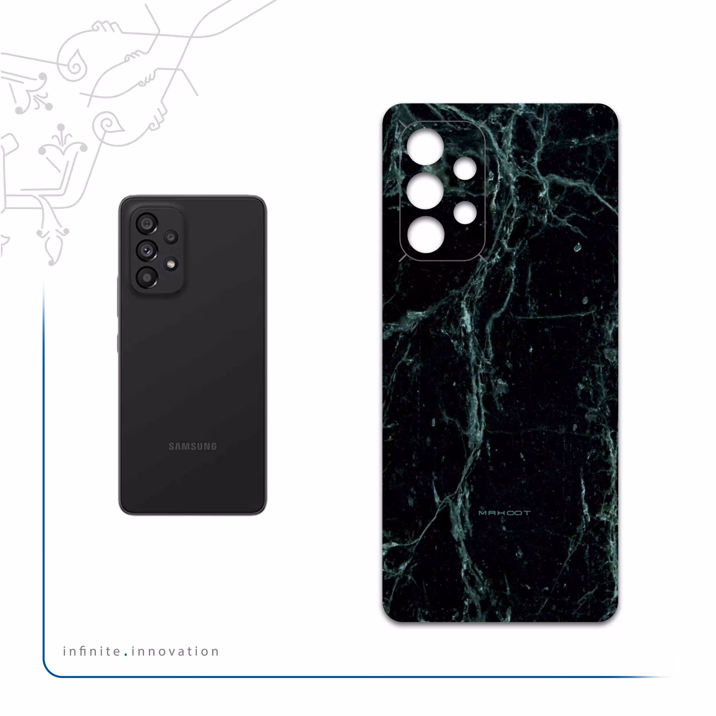 برچسب پوششی ماهوت مدل Graphite-Green-Marble مناسب برای گوشی موبایل سامسونگ Galaxy A53 5G