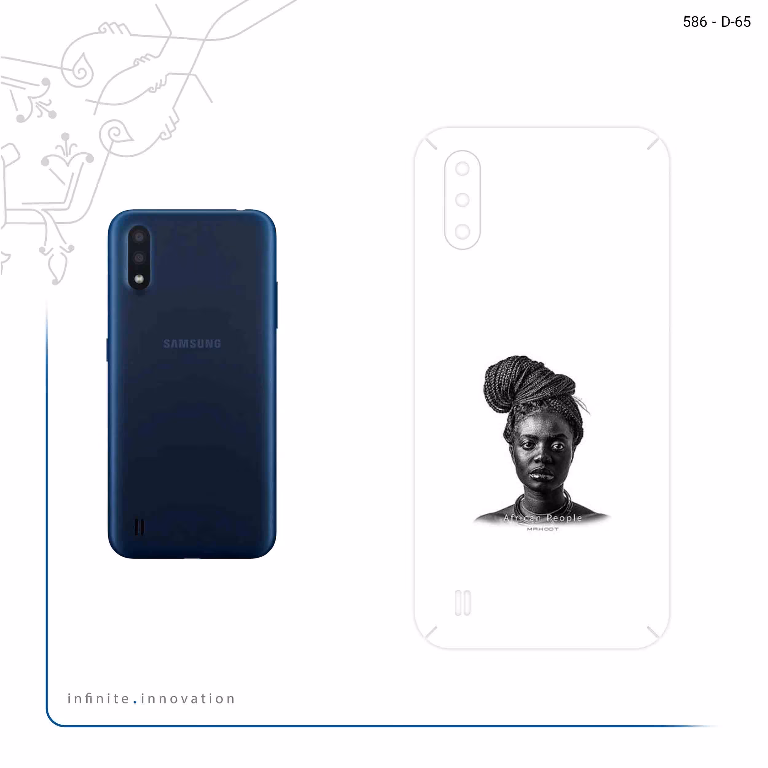 برچسب پوششی ماهوت مدل Portrait of an African Woman مناسب برای گوشی موبایل سامسونگ Galaxy M01