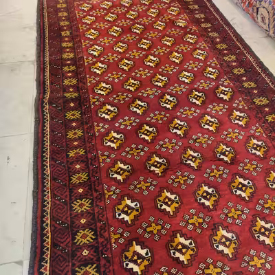 فرش دستبافت کناره طول دو متری طرح ترکمن کد 70
