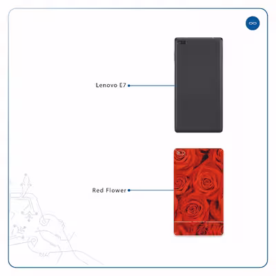 برچسب پوششی ماهوت مدل Red-Flower مناسب برای تبلت لنوو E7