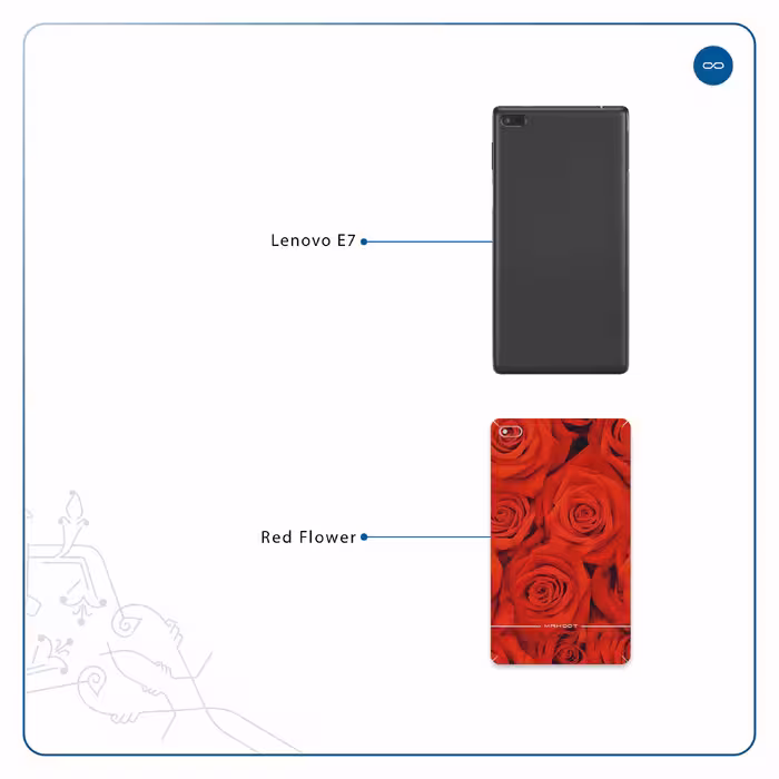 برچسب پوششی ماهوت مدل Red-Flower مناسب برای تبلت لنوو E7